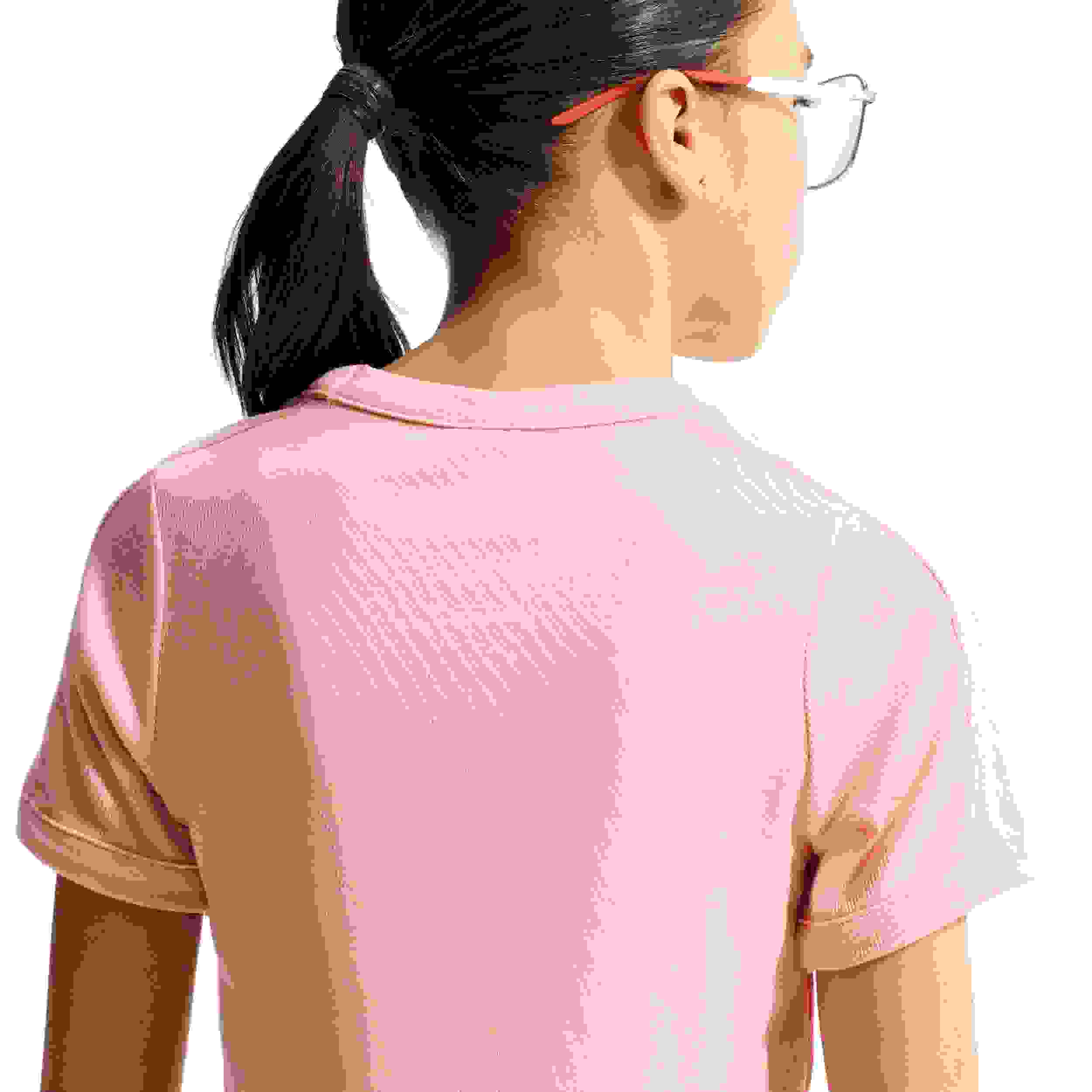 Nike Sportswear Short Sleeve Big Girls' Coral Ribbed Top